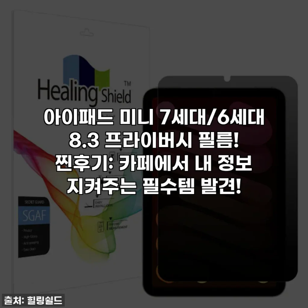 아이패드 미니 7세대/6세대 8.3 프라이버시 필름! 찐후기: 카페에서 내 정보 지켜주는 필수템 발견!