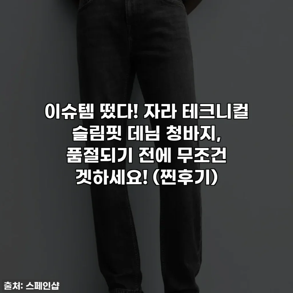 이슈템 떴다! 자라 테크니컬 슬림핏 데님 청바지, 품절되기 전에 무조건 겟하세요! (찐후기)