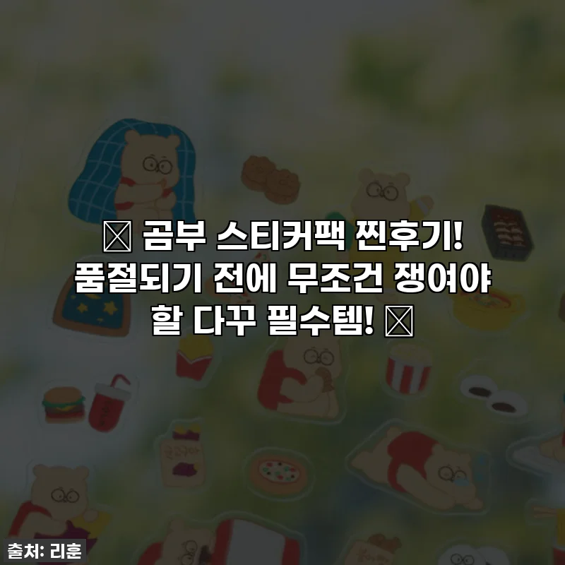 🐻 곰부 스티커팩 찐후기! 품절되기 전에 무조건 쟁여야 할 다꾸 필수템! 💖