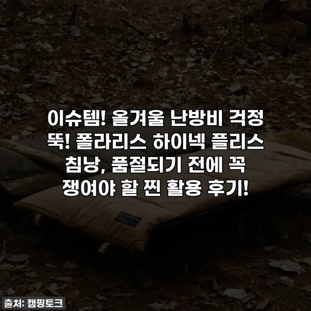 이슈템! 올겨울 난방비 걱정 뚝! 폴라리스 하이넥 플리스 침낭, 품절되기 전에 꼭 쟁여야 할 찐 활용 후기!