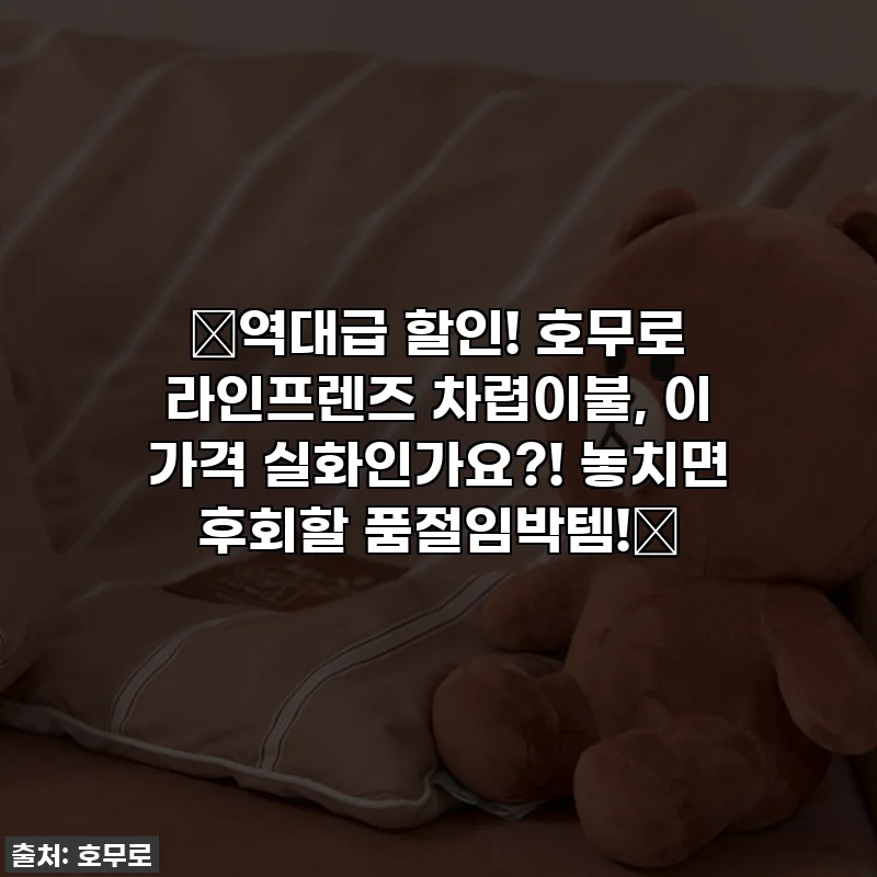 🔥역대급 할인! 호무로 라인프렌즈 차렵이불, 이 가격 실화인가요?! 놓치면 후회할 품절임박템!🔥