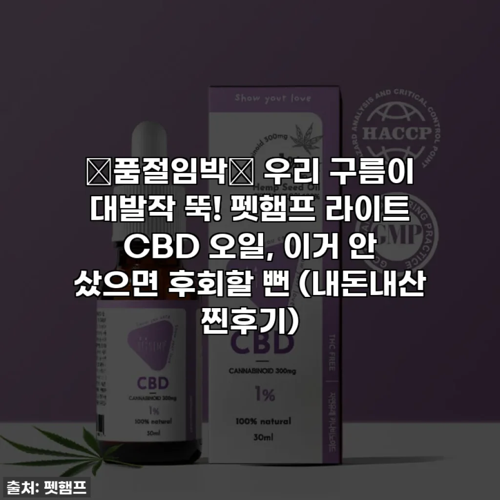✨품절임박✨ 우리 구름이 대발작 뚝! 펫햄프 라이트 CBD 오일, 이거 안 샀으면 후회할 뻔 (내돈내산 찐후기)