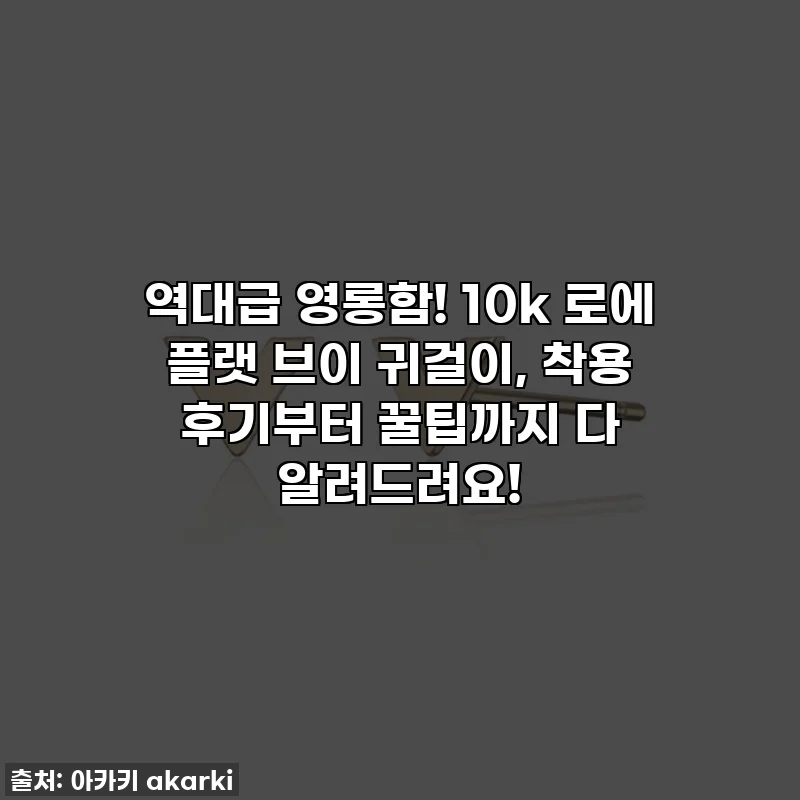 역대급 영롱함! 10k 로에 플랫 브이 귀걸이, 착용 후기부터 꿀팁까지 다 알려드려요!