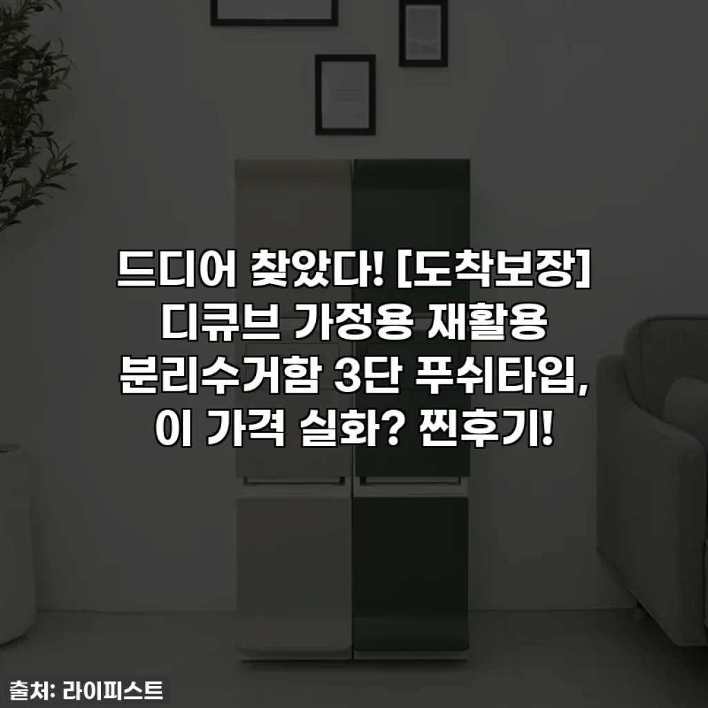 드디어 찾았다! [도착보장] 디큐브 가정용 재활용 분리수거함 3단 푸쉬타입, 이 가격 실화? 찐후기!