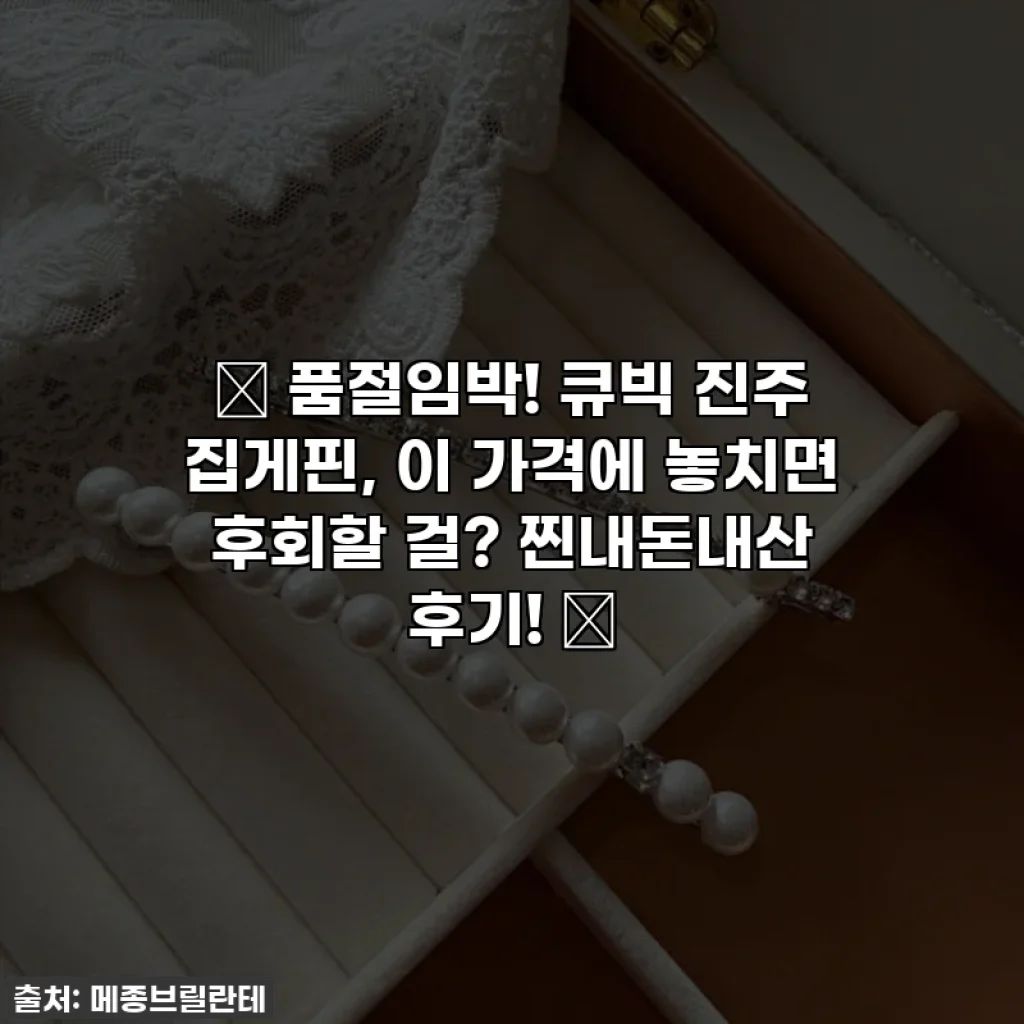 ✨ 품절임박! 큐빅 진주 집게핀, 이 가격에 놓치면 후회할 걸? 찐내돈내산 후기! 💖