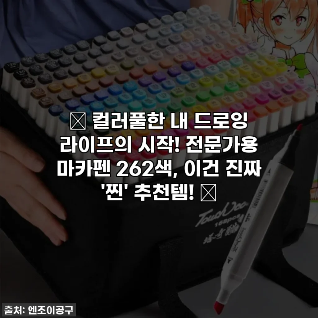 🎨 컬러풀한 내 드로잉 라이프의 시작! 전문가용 마카펜 262색, 이건 진짜 '찐' 추천템! 💸