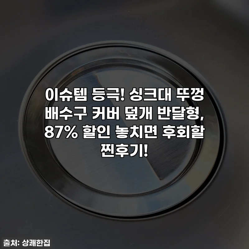 이슈템 등극! 싱크대 뚜껑 배수구 커버 덮개 반달형, 87% 할인 놓치면 후회할 찐후기!