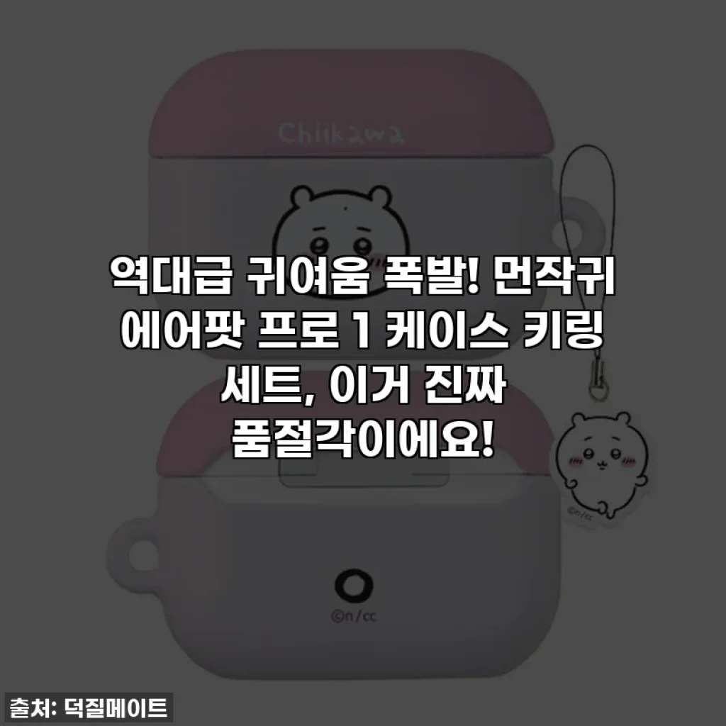 역대급 귀여움 폭발! 먼작귀 에어팟 프로 1 케이스 키링 세트, 이거 진짜 품절각이에요!