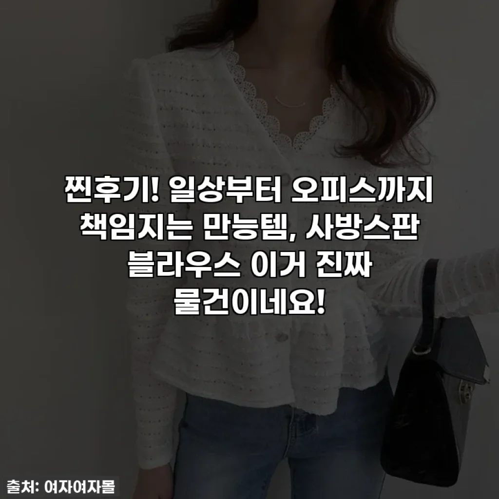 찐후기! 일상부터 오피스까지 책임지는 만능템, 사방스판 블라우스 이거 진짜 물건이네요!