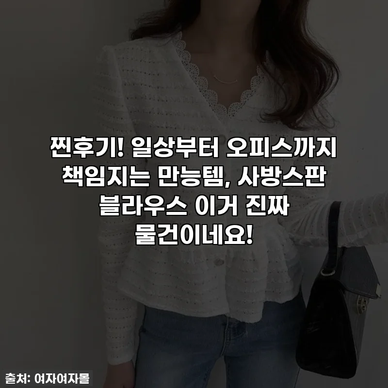 찐후기! 일상부터 오피스까지 책임지는 만능템, 사방스판 블라우스 이거 진짜 물건이네요!