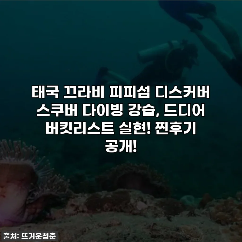 태국 끄라비 피피섬 디스커버 스쿠버 다이빙 강습, 드디어 버킷리스트 실현! 찐후기 공개!