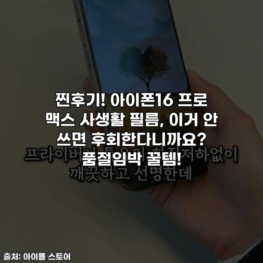 찐후기! 아이폰16 프로 맥스 사생활 필름, 이거 안 쓰면 후회한다니까요? 품절임박 꿀템!