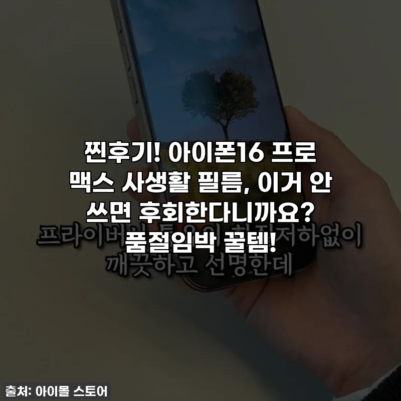 찐후기! 아이폰16 프로 맥스 사생활 필름, 이거 안 쓰면 후회한다니까요? 품절임박 꿀템!