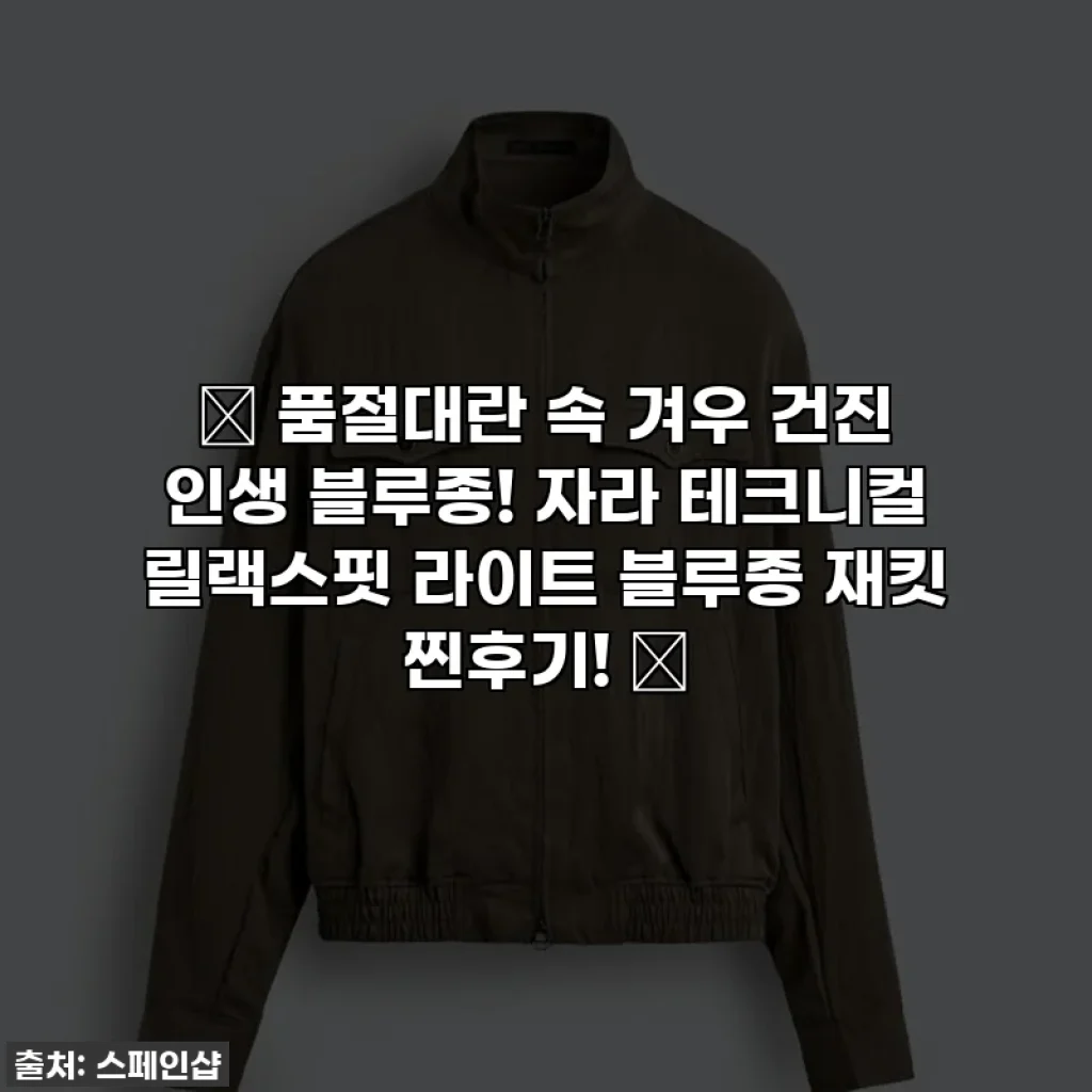 🔥 품절대란 속 겨우 건진 인생 블루종! 자라 테크니컬 릴랙스핏 라이트 블루종 재킷 찐후기! 🥺