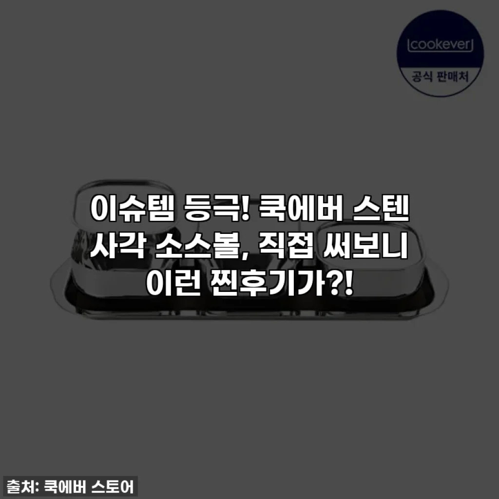 이슈템 등극! 쿡에버 스텐 사각 소스볼, 직접 써보니 이런 찐후기가?!