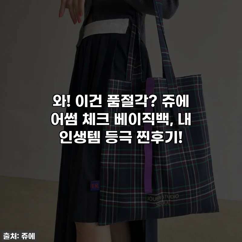 와! 이건 품절각? 쥬에 어썸 체크 베이직백, 내 인생템 등극 찐후기!
