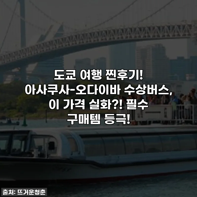 도쿄 여행 찐후기! 아사쿠사-오다이바 수상버스, 이 가격 실화?! 필수 구매템 등극!