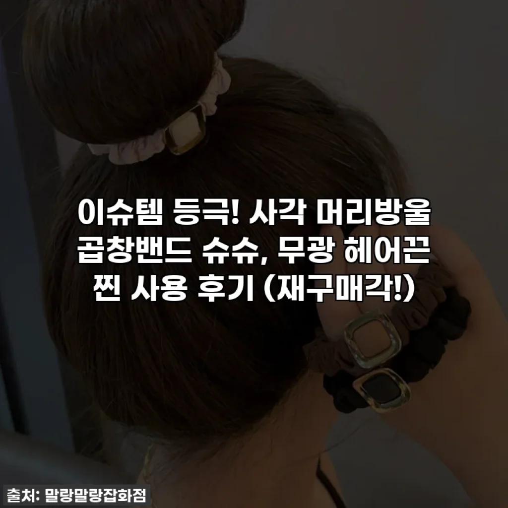 이슈템 등극! 사각 머리방울 곱창밴드 슈슈, 무광 헤어끈 찐 사용 후기 (재구매각!)