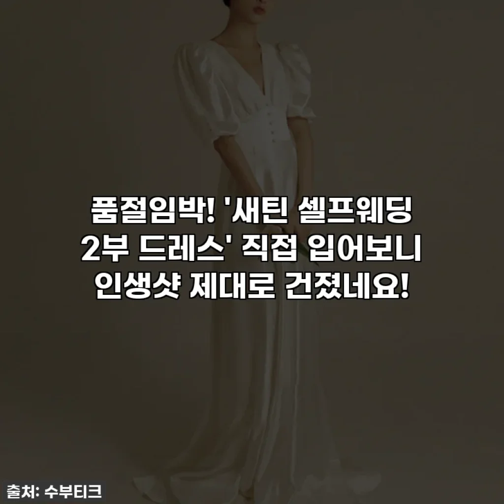 품절임박! '새틴 셀프웨딩 2부 드레스' 직접 입어보니 인생샷 제대로 건졌네요!