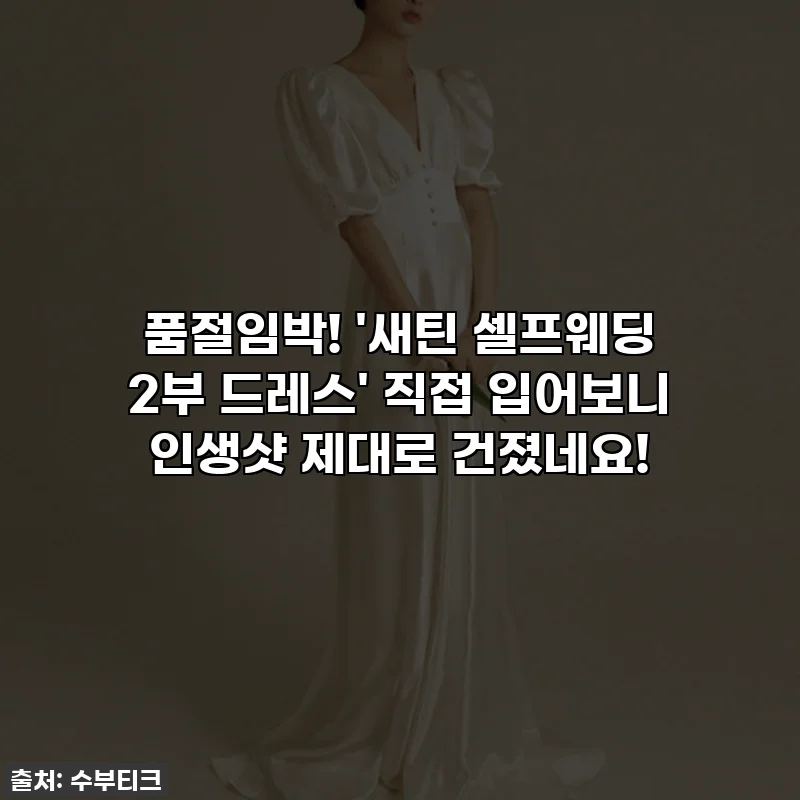 품절임박! '새틴 셀프웨딩 2부 드레스' 직접 입어보니 인생샷 제대로 건졌네요!
