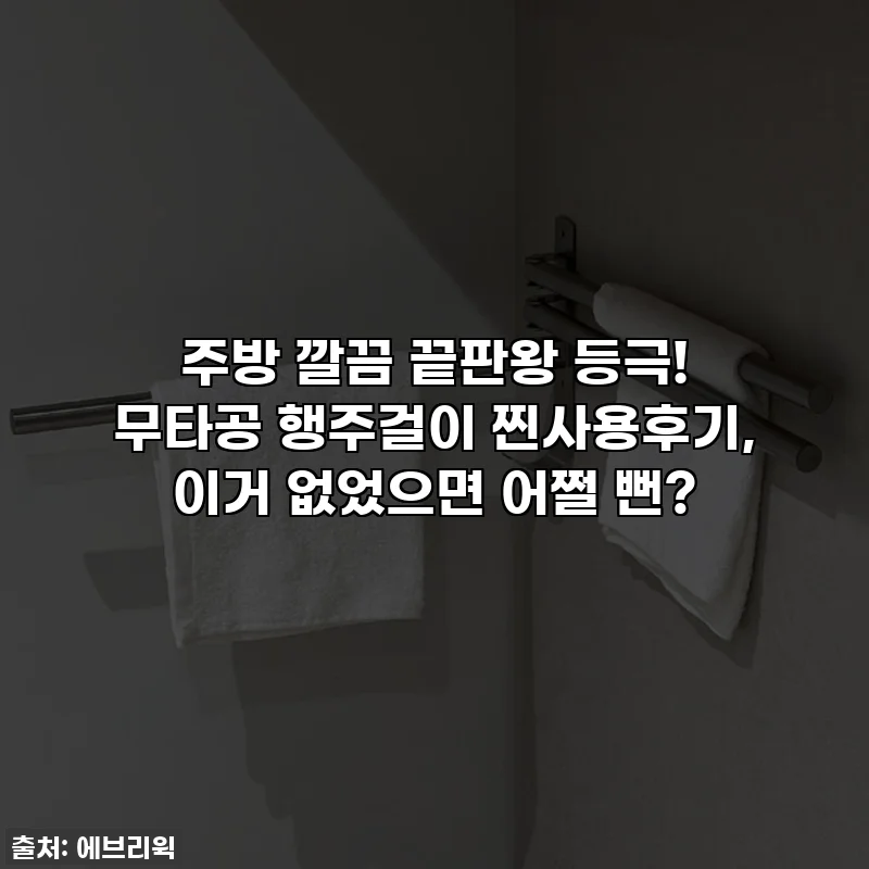 주방 깔끔 끝판왕 등극! 무타공 행주걸이 찐사용후기, 이거 없었으면 어쩔 뻔?