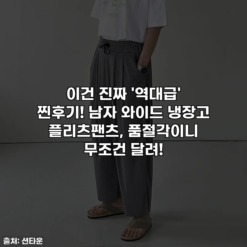 이건 진짜 '역대급' 찐후기! 남자 와이드 냉장고 플리츠팬츠, 품절각이니 무조건 달려!