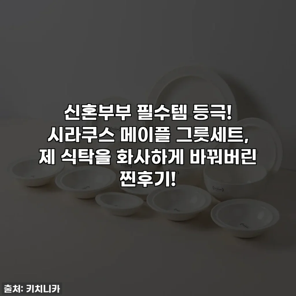 신혼부부 필수템 등극! 시라쿠스 메이플 그릇세트, 제 식탁을 화사하게 바꿔버린 찐후기!