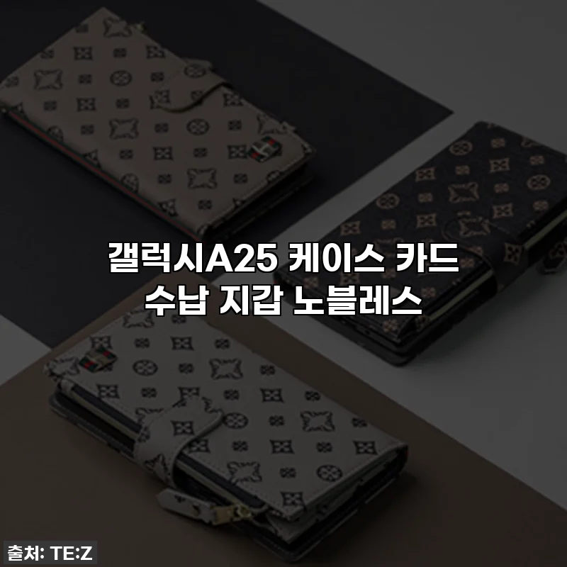 갤럭시A25 케이스 카드 수납 지갑 노블레스