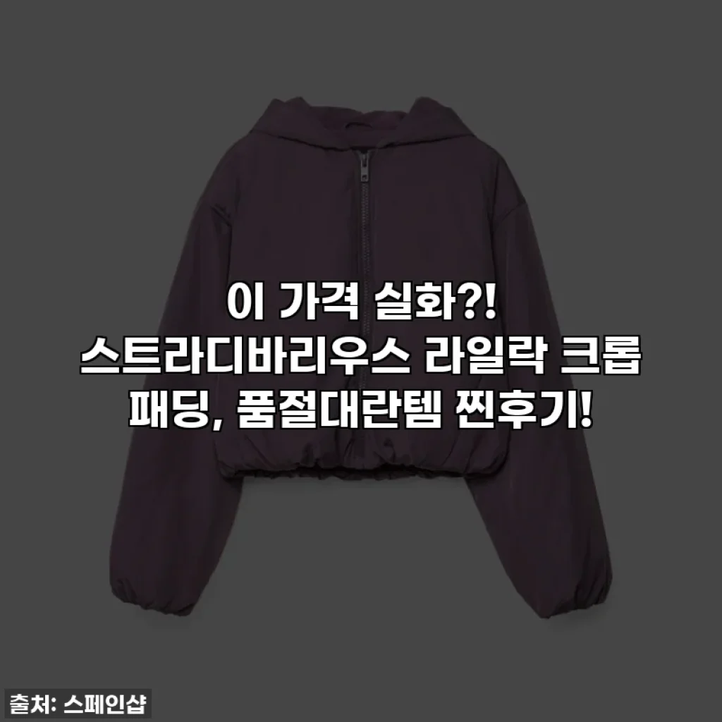 이 가격 실화?! 스트라디바리우스 라일락 크롭 패딩, 품절대란템 찐후기!