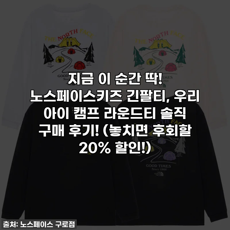 지금 이 순간 딱! 노스페이스키즈 긴팔티, 우리 아이 캠프 라운드티 솔직 구매 후기! (놓치면 후회할 20% 할인!)