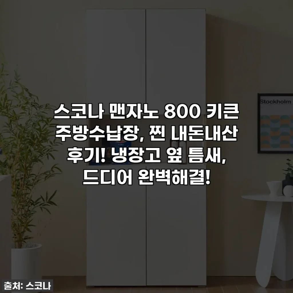 스코나 맨자노 800 키큰 주방수납장, 찐 내돈내산 후기! 냉장고 옆 틈새, 드디어 완벽해결!