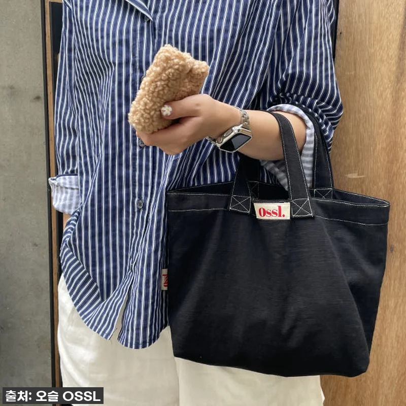 오슬 스티치 린넨 코듀로이 골덴 토트 관련 이미지 2