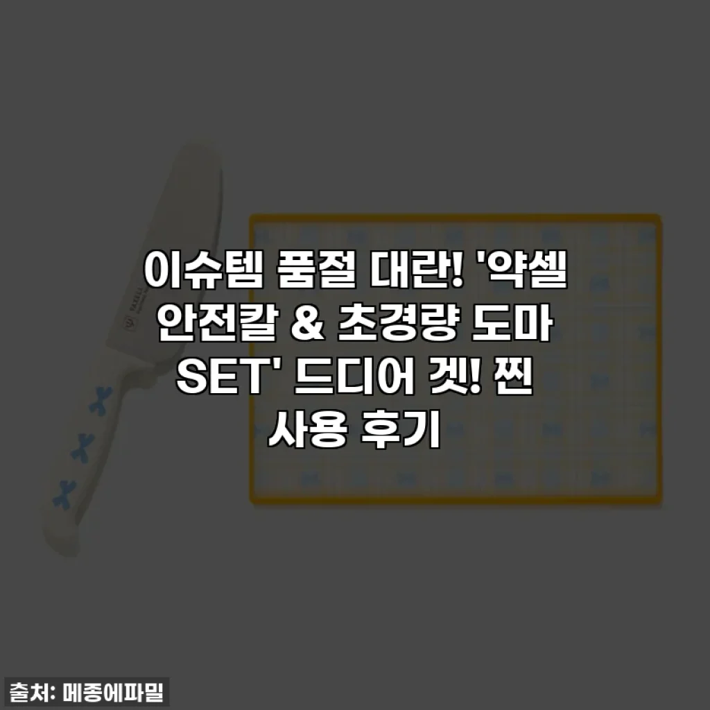 이슈템 품절 대란! '약셀 안전칼 & 초경량 도마 SET' 드디어 겟! 찐 사용 후기
