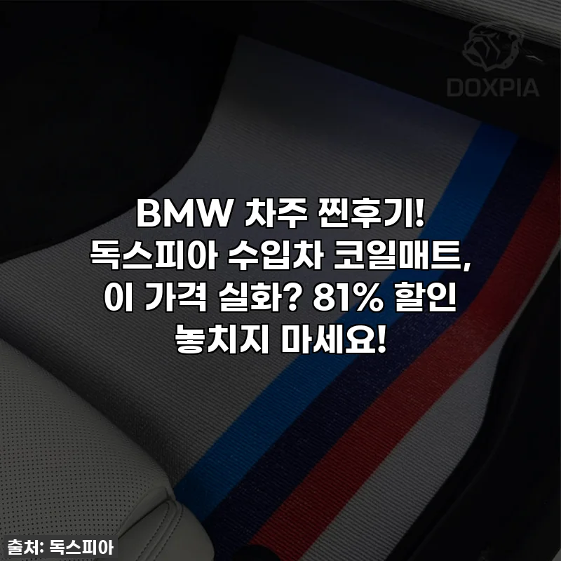 BMW 차주 찐후기! 독스피아 수입차 코일매트, 이 가격 실화? 81% 할인 놓치지 마세요!