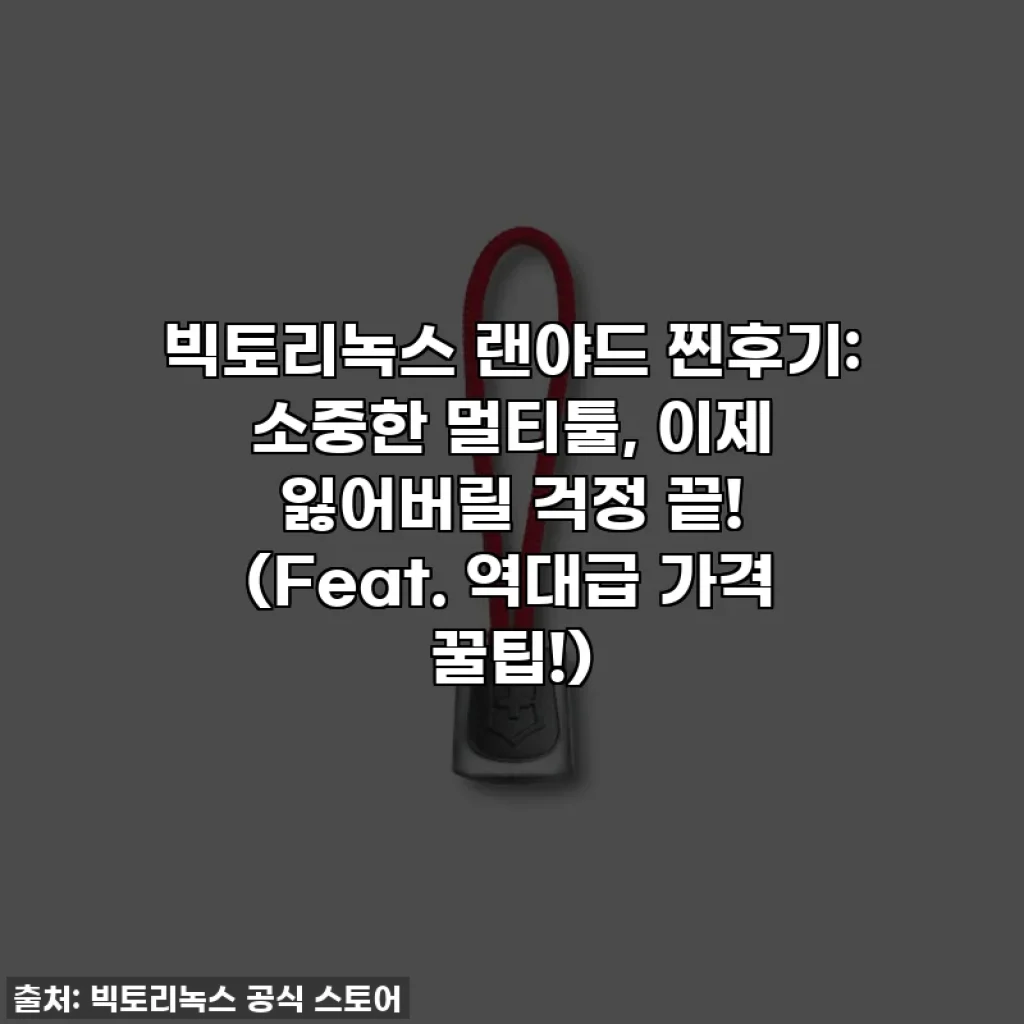 빅토리녹스 랜야드 찐후기: 소중한 멀티툴, 이제 잃어버릴 걱정 끝! (Feat. 역대급 가격 꿀팁!)