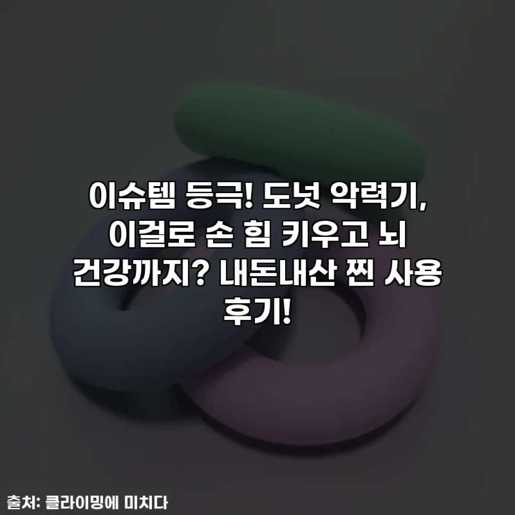 이슈템 등극! 도넛 악력기, 이걸로 손 힘 키우고 뇌 건강까지? 내돈내산 찐 사용 후기!