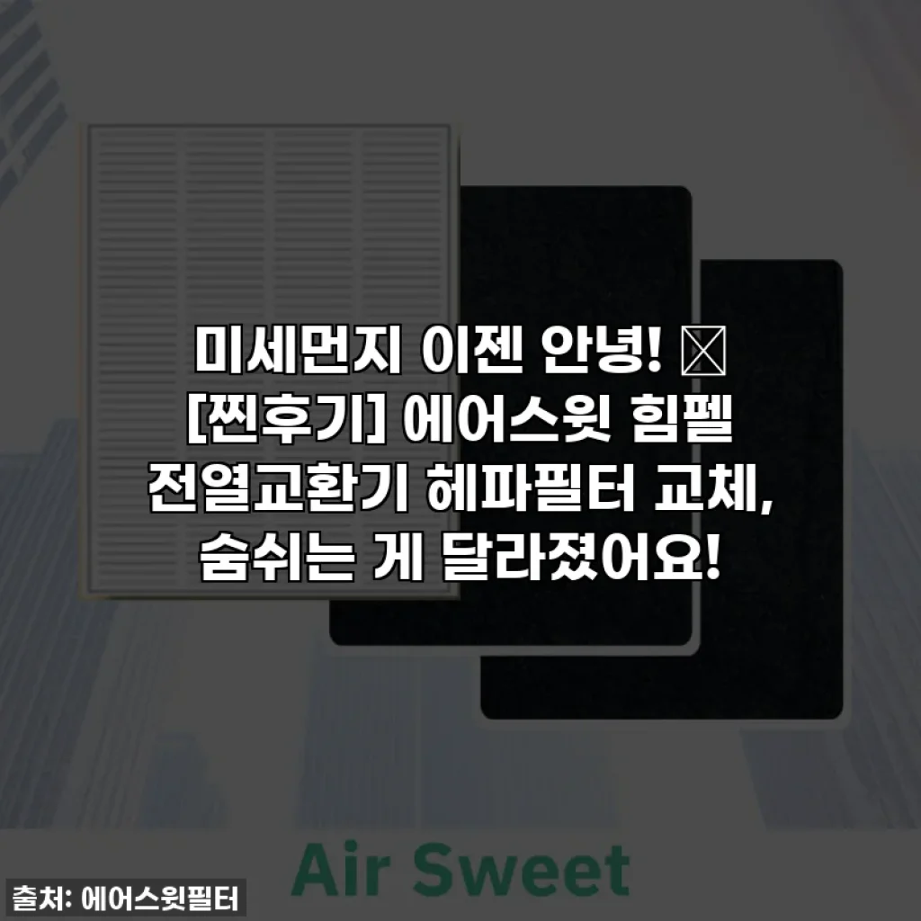 미세먼지 이젠 안녕! 🤫 [찐후기] 에어스윗 힘펠 전열교환기 헤파필터 교체, 숨쉬는 게 달라졌어요!