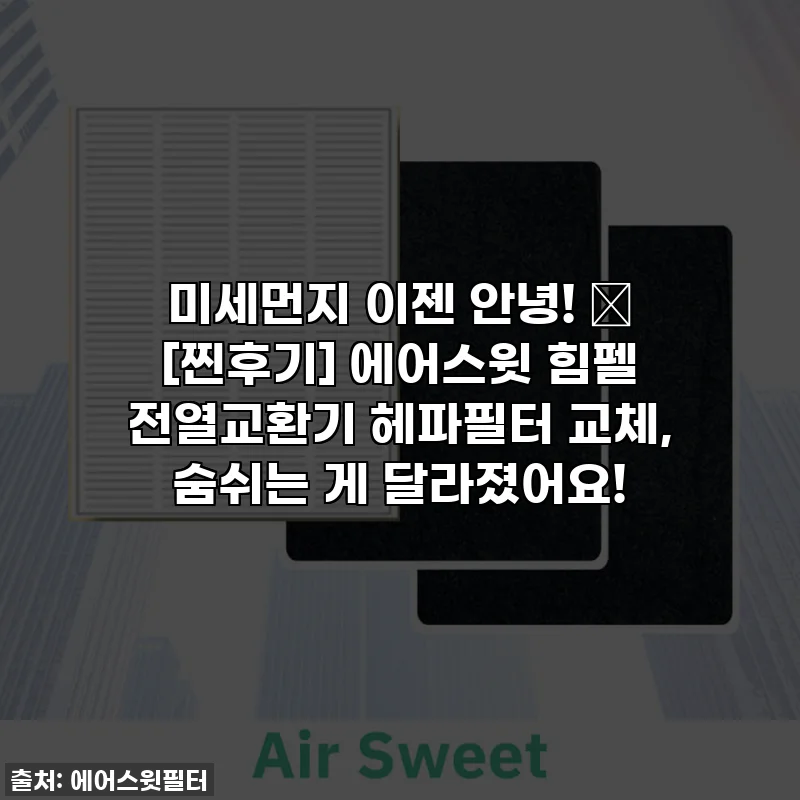 미세먼지 이젠 안녕! 🤫 [찐후기] 에어스윗 힘펠 전열교환기 헤파필터 교체, 숨쉬는 게 달라졌어요!