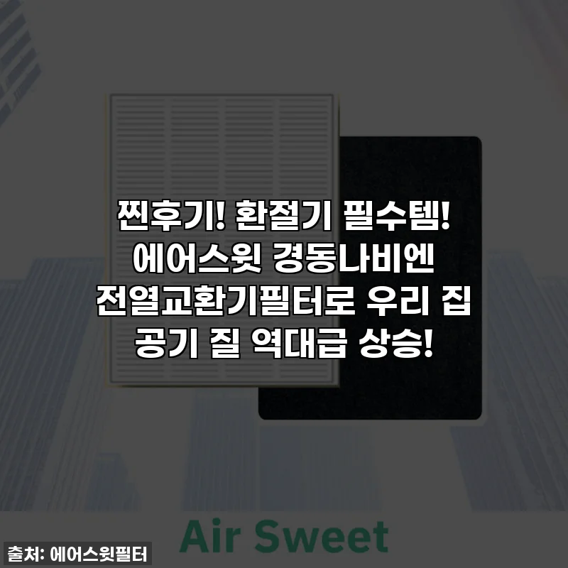 찐후기! 환절기 필수템! 에어스윗 경동나비엔 전열교환기필터로 우리 집 공기 질 역대급 상승!