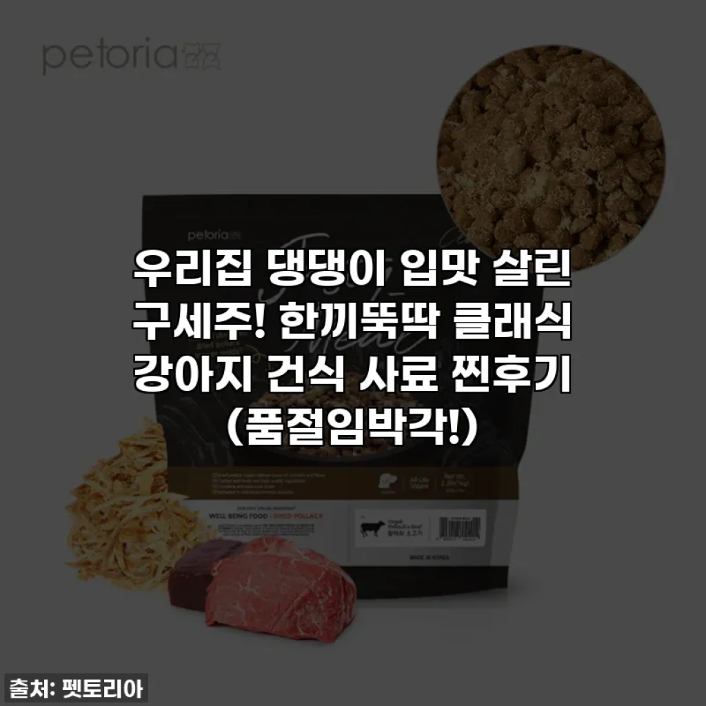 우리집 댕댕이 입맛 살린 구세주! 한끼뚝딱 클래식 강아지 건식 사료 찐후기 (품절임박각!)