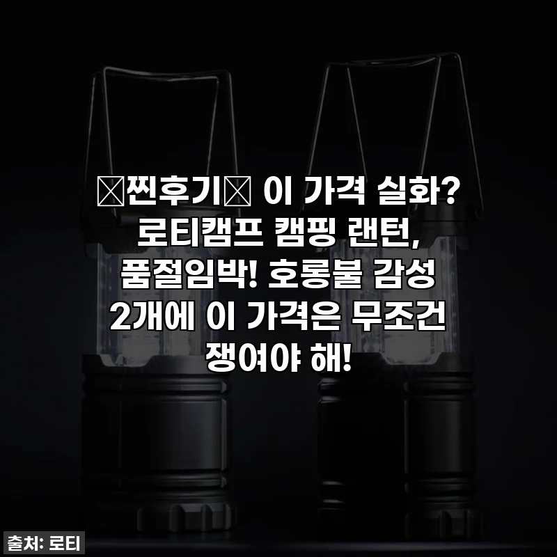 ✨찐후기✨ 이 가격 실화? 로티캠프 캠핑 랜턴, 품절임박! 호롱불 감성 2개에 이 가격은 무조건 쟁여야 해!