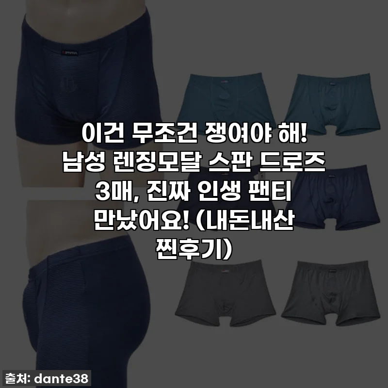 이건 무조건 쟁여야 해! 남성 렌징모달 스판 드로즈 3매, 진짜 인생 팬티 만났어요! (내돈내산 찐후기)