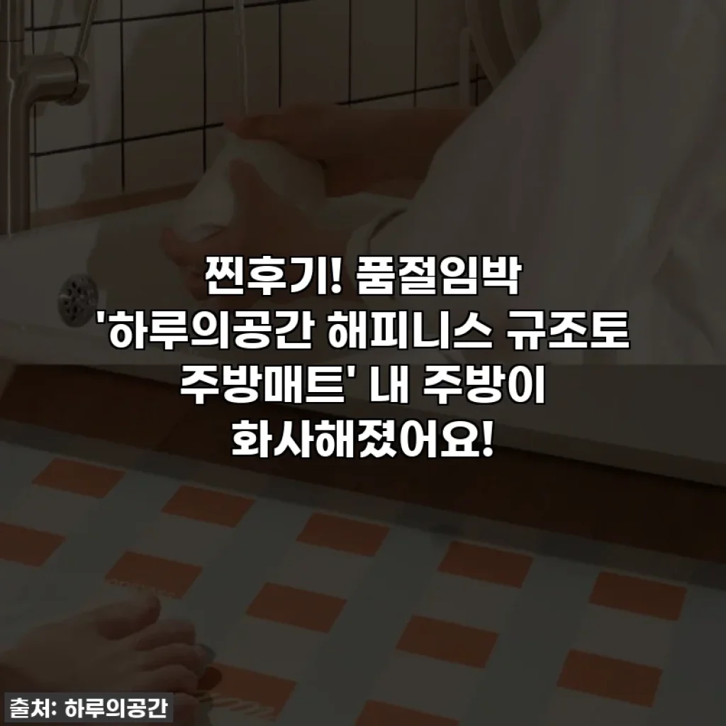 찐후기! 품절임박 '하루의공간 해피니스 규조토 주방매트' 내 주방이 화사해졌어요!