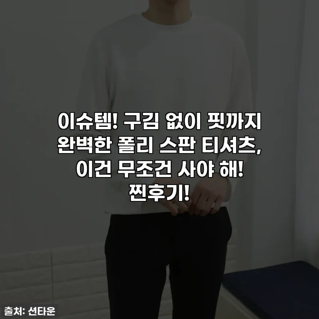 이슈템! 구김 없이 핏까지 완벽한 폴리 스판 티셔츠, 이건 무조건 사야 해! 찐후기!