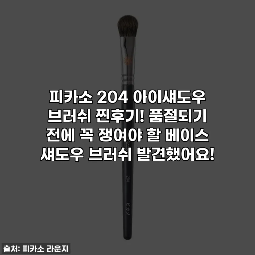 피카소 204 아이섀도우 브러쉬 찐후기! 품절되기 전에 꼭 쟁여야 할 베이스 섀도우 브러쉬 발견했어요!