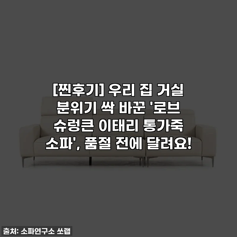 [찐후기] 우리 집 거실 분위기 싹 바꾼 '로브 슈렁큰 이태리 통가죽 소파', 품절 전에 달려요!