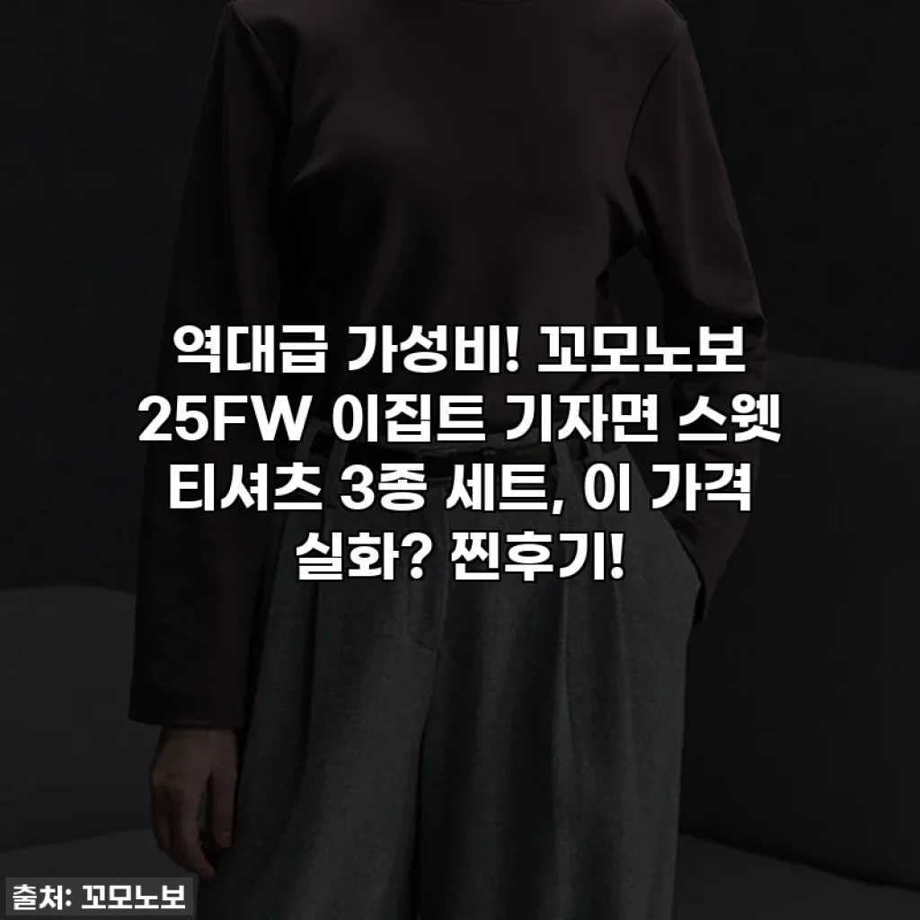 역대급 가성비! 꼬모노보 25FW 이집트 기자면 스웻 티셔츠 3종 세트, 이 가격 실화? 찐후기!