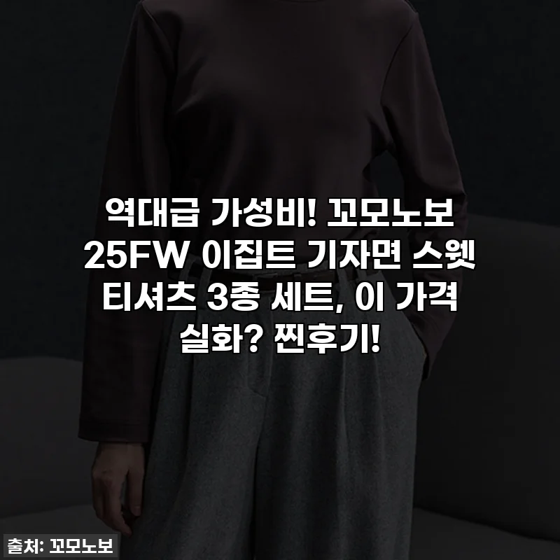 역대급 가성비! 꼬모노보 25FW 이집트 기자면 스웻 티셔츠 3종 세트, 이 가격 실화? 찐후기!