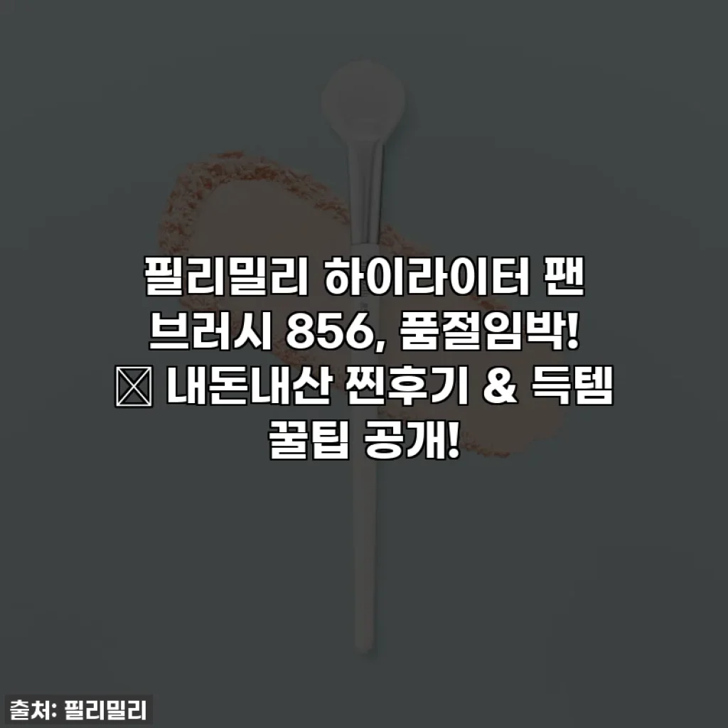 필리밀리 하이라이터 팬 브러시 856, 품절임박! ✨ 내돈내산 찐후기 & 득템 꿀팁 공개!