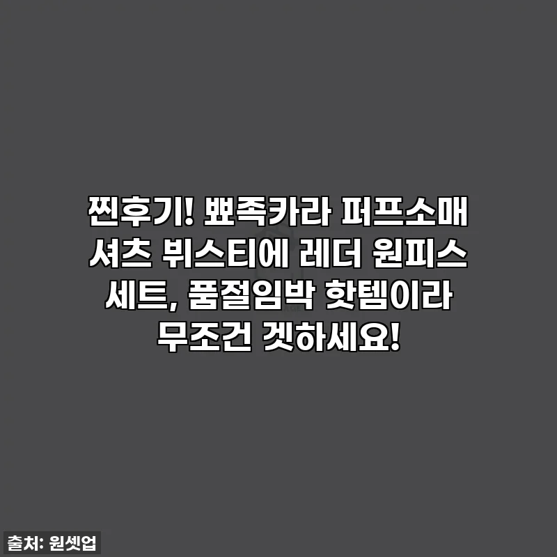 찐후기! 뾰족카라 퍼프소매 셔츠 뷔스티에 레더 원피스 세트, 품절임박 핫템이라 무조건 겟하세요!